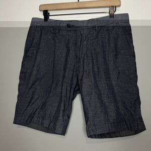 Ted Baker Dark Gray Flat Front Men Shorts